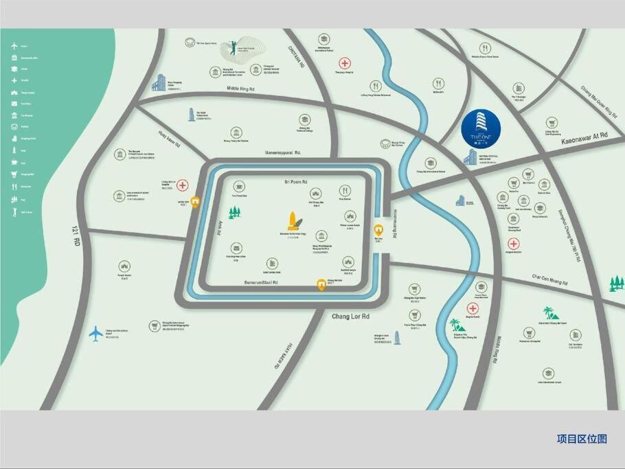 清迈一号 The One Chiangmai 1b1b A 一环商业中心, 紧邻尚泰繁华 Apartment *