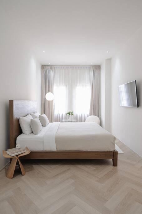 Apartment White Wood House In