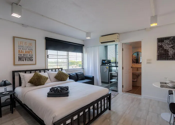 White & Black Cozy Room Heart Of Nimman